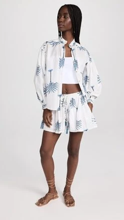 Alix Of Bohemia Christy Indigo Palm Shorts -Agolde Store abohe3014411873 1680293641218 2 0. UX357 QL90