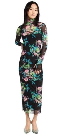 AFRM Shailene Turtleneck Long Sleeve Mesh Midi Dress -Agolde Store afrmm300401ea0a 1677191767708 2 0. UX357 QL90