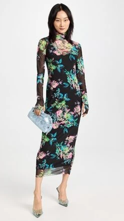 AFRM Shailene Turtleneck Long Sleeve Mesh Midi Dress -Agolde Store afrmm300401ea0a 1677191767730 2 0. UX357 QL90