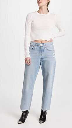AGOLDE 90's Crop Mid Rise Jeans -Agolde Store agole306221219d 1671121818626 2 0. UX357 QL90