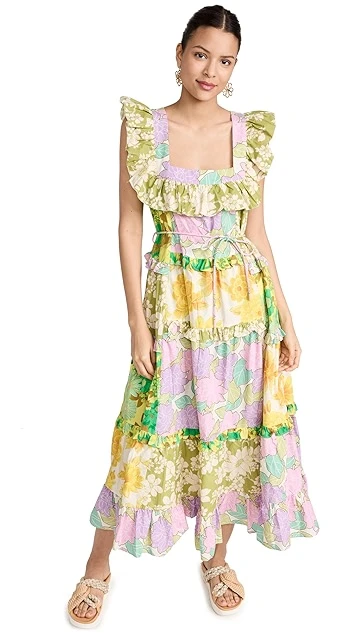 Alemais Elora Patchwork Tiered Midi Dress 8 Alemais Elora Patchwork Tiered Midi Dress - Image 6