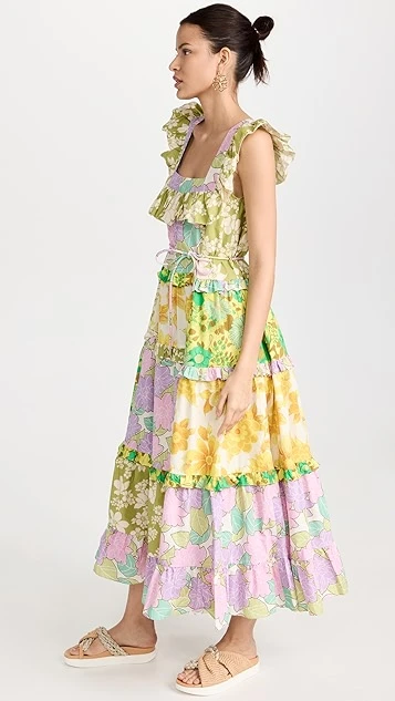 Alemais Elora Patchwork Tiered Midi Dress 5 Alemais Elora Patchwork Tiered Midi Dress - Image 3