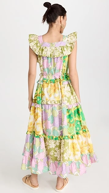 Alemais Elora Patchwork Tiered Midi Dress 4 Alemais Elora Patchwork Tiered Midi Dress - Image 2