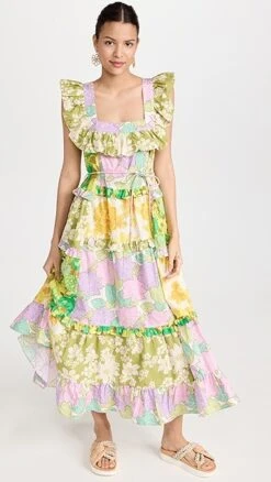 Alemais Elora Patchwork Tiered Midi Dress 12 Alemais Elora Patchwork Tiered Midi Dress -Agolde Store alema301051c3c8 1675712432730 2 0. UX357 QL90