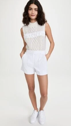 Alice + Olivia Dylan High Waist Tab Pintuck Shorts 11 Alice + Olivia Dylan High Waist Tab Pintuck Shorts -Agolde Store alice46187102ca 1641930131888 2 0. UX357 QL90