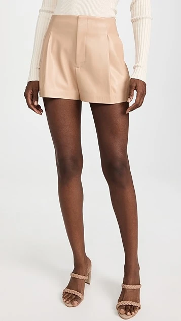 Alice + Olivia Steffie Vegan Leather Paperbag Shorts 3 Alice + Olivia Steffie Vegan Leather Paperbag Shorts