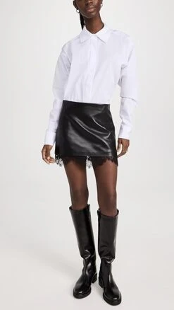 Alice + Olivia Rubi Faux Leather Two Tier Micro Skirt -Agolde Store alice465881cd2d 1669061941248 2 0. UX357 QL90