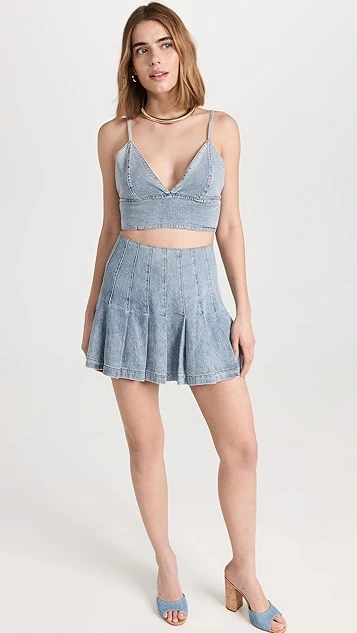 Alice + Olivia Carter Denim Skirt 6 Alice + Olivia Carter Denim Skirt - Image 4