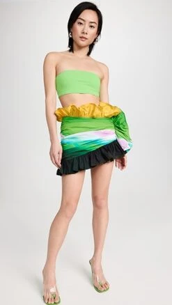 Area Ombre Nylon Ruffle Miniskirt -Agolde Store areaa302471ac51 1680100342133 2 0. UX357 QL90