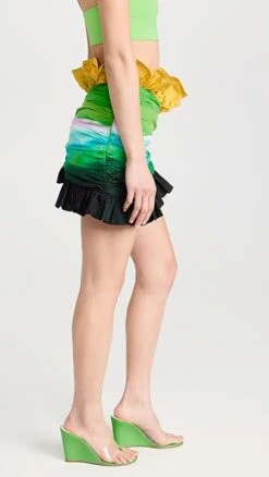 Area Ombre Nylon Ruffle Miniskirt -Agolde Store areaa302471ac51 1680100342166 2 0. UX357 QL90