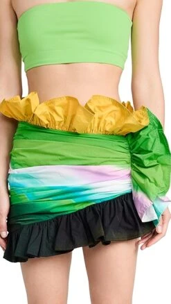 Area Ombre Nylon Ruffle Miniskirt -Agolde Store areaa302471ac51 1680100342310 2 0. UX357 QL90