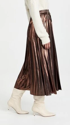 En Saison Pleated Metallic Midi Skirt -Agolde Store ensai301281a338 1636473477467 2 0. UX357 QL90