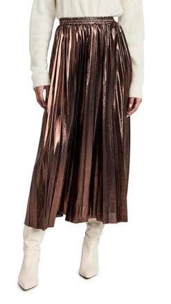 En Saison Pleated Metallic Midi Skirt -Agolde Store ensai301281a338 1636473478433 2 0. UX357 QL90