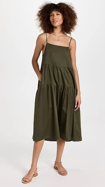 Enza Costa Cool Cotton Strappy Tiered Dress 3 Enza Costa Cool Cotton Strappy Tiered Dress