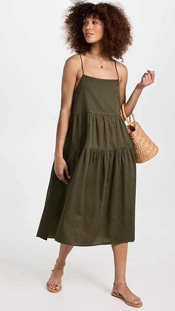 Enza Costa Cool Cotton Strappy Tiered Dress 6 Enza Costa Cool Cotton Strappy Tiered Dress - Image 4