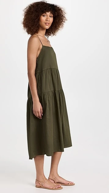 Enza Costa Cool Cotton Strappy Tiered Dress 5 Enza Costa Cool Cotton Strappy Tiered Dress - Image 3