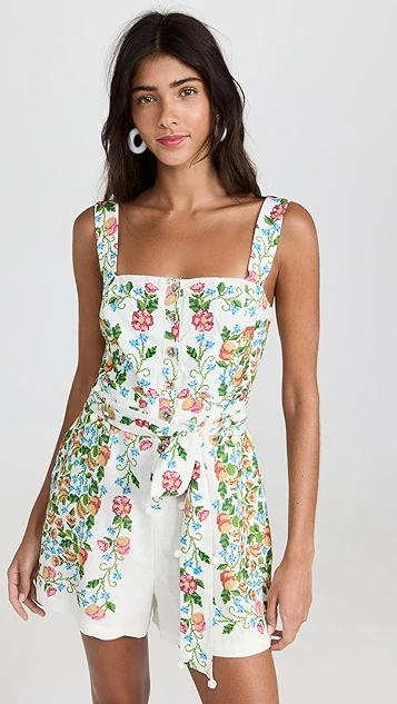 FARM Rio Tropical Romance Off White Romper 9 FARM Rio Tropical Romance Off White Romper - Image 7