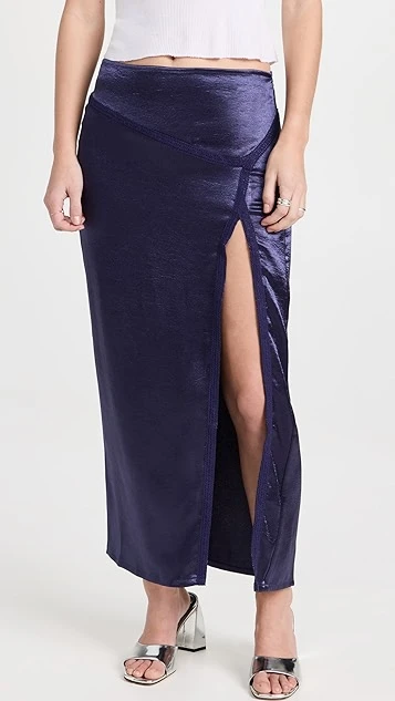 Free People Dakota Satin Midi Skirt 3 Free People Dakota Satin Midi Skirt