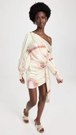 SIMKHAI Mae Marble Printed Satin Draped Mini Skirt 12 SIMKHAI Mae Marble Printed Satin Draped Mini Skirt -Agolde Store jondb310931f858 1676925626847 2 0. UX357 QL90