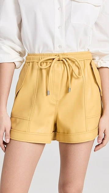 SIMKHAI Doah Faux Leather Drawstring Shorts 9 SIMKHAI Doah Faux Leather Drawstring Shorts - Image 7