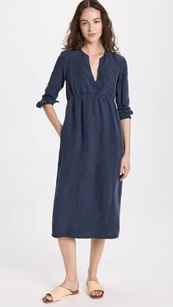 James Perse Empire Seam Open Front Dress