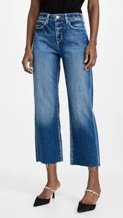 L'AGENCE Wanda Crop Wide Leg Jeans