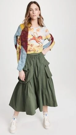 Molly Goddard A Line Skirt With Patch Pockets -Agolde Store mgodd3000210719 1665677328868 2 0. UX357 QL90