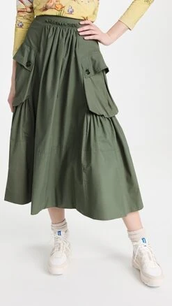 Molly Goddard A Line Skirt With Patch Pockets -Agolde Store mgodd3000210719 1665677329076 2 0. UX357 QL90