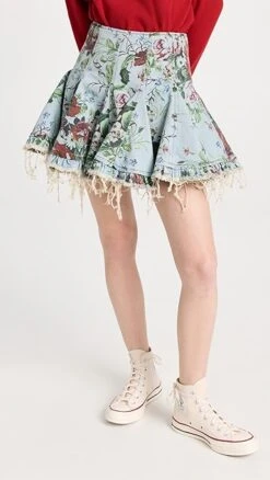 Molly Goddard Floral Printed Denim Flared Mini Skirt 15 Molly Goddard Floral Printed Denim Flared Mini Skirt -Agolde Store mgodd3000627474 1668808926487 2 0. UX357 QL90