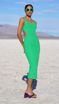 MISHA Coretta Bonded Midi Dress