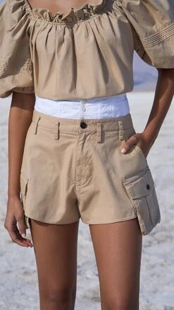 Marissa Webb Easton Contrast Corset Cargo Shorts