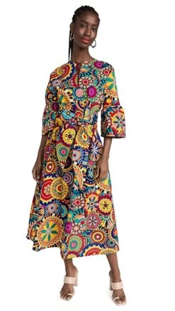 The Oula Company Tie Front Split Neck Caftan -Agolde Store oulaa300011fad5 1673188635148 2 0. UX357 QL90