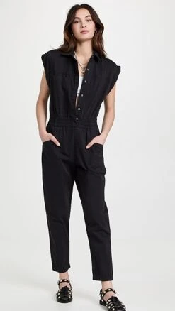 Pistola Denim Rosie Shoulder Padded Jumpsuit