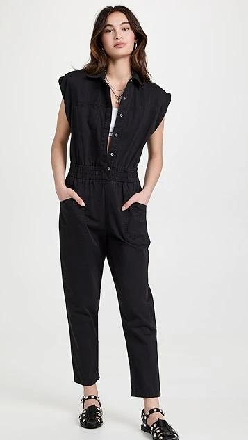 Pistola Denim Rosie Shoulder Padded Jumpsuit 3 Pistola Denim Rosie Shoulder Padded Jumpsuit