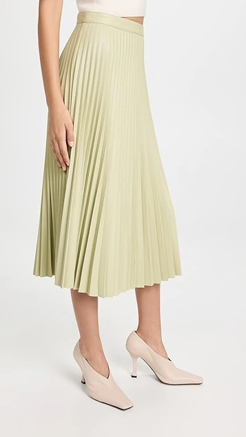 Proenza Schouler White Label Faux Leather Pleated Midi Skirt 5 Proenza Schouler White Label Faux Leather Pleated Midi Skirt - Image 3