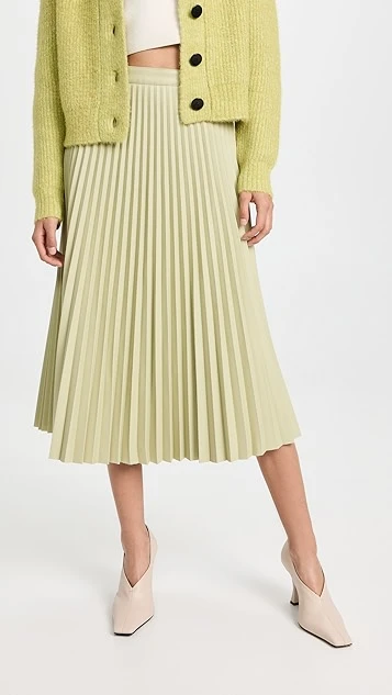 Proenza Schouler White Label Faux Leather Pleated Midi Skirt 3 Proenza Schouler White Label Faux Leather Pleated Midi Skirt