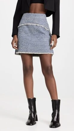 Proenza Schouler White Label Tweed Mini Skirt -Agolde Store pswll303111a00e 1673991679096 2 0. UX357 QL90