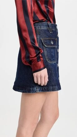 RE/DONE 70s Button Front Mini Skirt -Agolde Store redon307181e49f 1673985849130 2 0. UX357 QL90