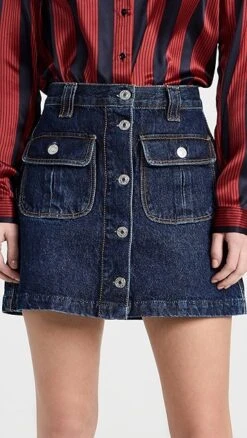 RE/DONE 70s Button Front Mini Skirt -Agolde Store redon307181e49f 1673985849251 2 0. UX357 QL90