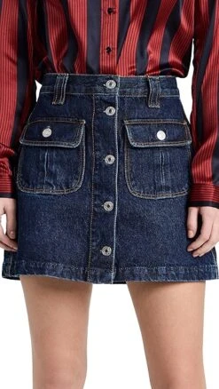 RE/DONE 70s Button Front Mini Skirt -Agolde Store redon307181e49f 1673985849305 2 0. UX357 QL90