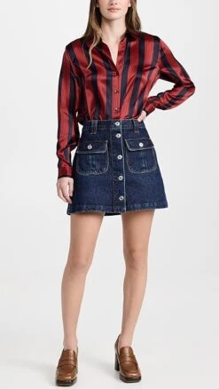 RE/DONE 70s Button Front Mini Skirt -Agolde Store redon307181e49f 1674078035836 2 0. UX357 QL90