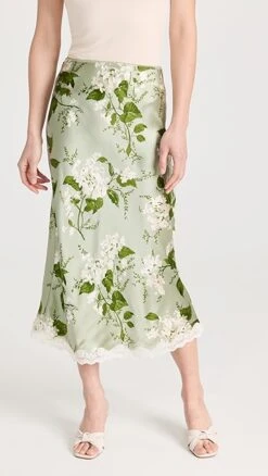 Reformation Arie Silk Skirt