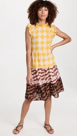 Studio 189 Cotton Voile Ruffle Sleeveless Dress -Agolde Store stdon300291fa9f 1683650637042 2 0. UX357 QL90