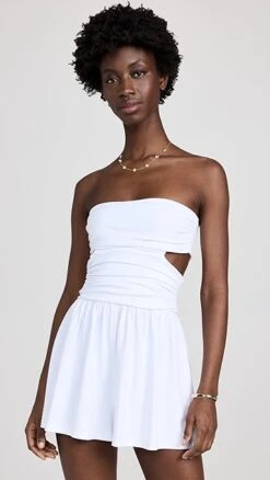 Susana Monaco Tube Cut Out Gathered Romper
