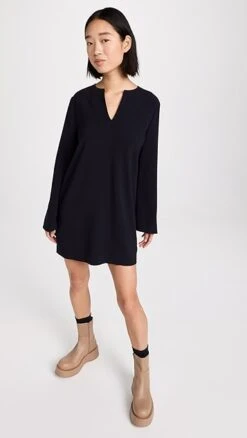Theory Split Neck Mini Dress
