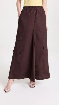 Tibi Vintage Cotton Pull On Cargo Godet Skirt