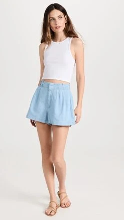Z Supply Farah Chambray Shorts -Agolde Store zsupp3098434380 1683133207826 2 0. UX357 QL90